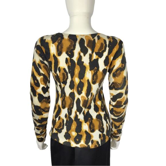 Leopard Cashmere Sweater 100% Cashmere Animal Print by My Tribe - Picture 4 of 6